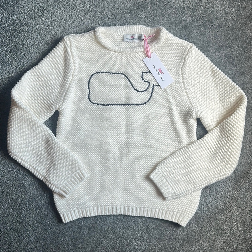 Vineyard Vines Girls’ Whale Mock Embroidered Sweater